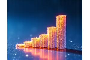 Growth chart with upward arrow, representing optimization