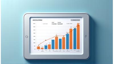 Calculator with upward trending graph