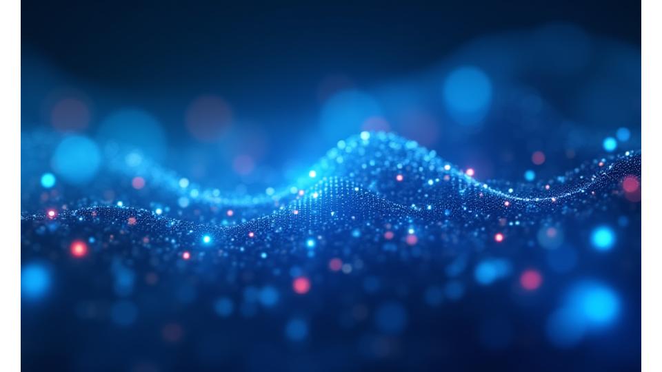 Abstract visualization of secure data flowing through connected nodes, representing data streams and privacy filters.