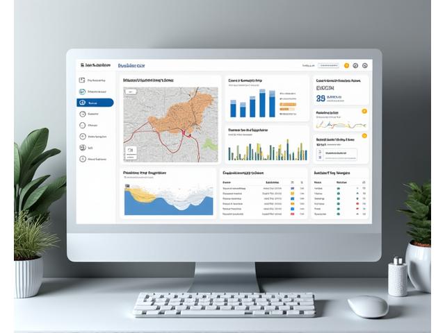 Interactive compliance dashboard displaying real-time road usage regulation data, charts, and alerts in a professional, modern interface.
