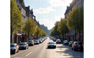 Clean, flowing traffic on a Bern street, symbolizing reduced congestion
