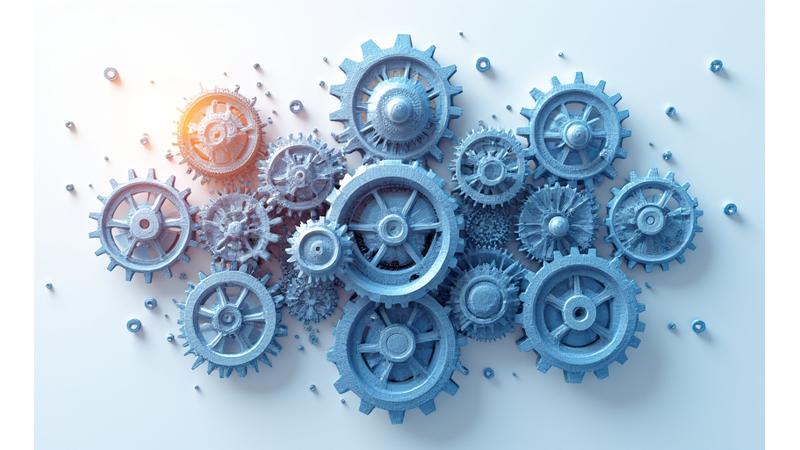Abstract representation of intertwined gears and shields, symbolizing risk mitigation and robust legal frameworks